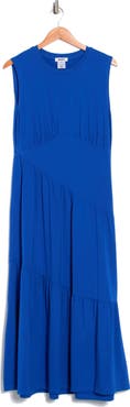 DKNY Gathered Sleeveless Tiered Maxi Dress