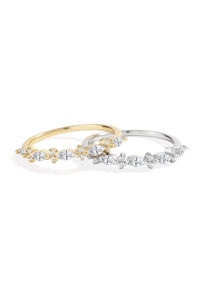 Marquise and Round Cubic Zirconia Ring, Alternate, color, 925 Sterling Silver