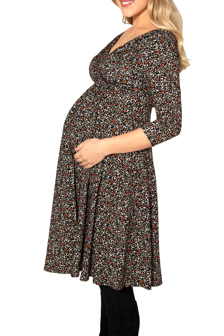Willow Maternity Dress, Alternate, color, BLACK