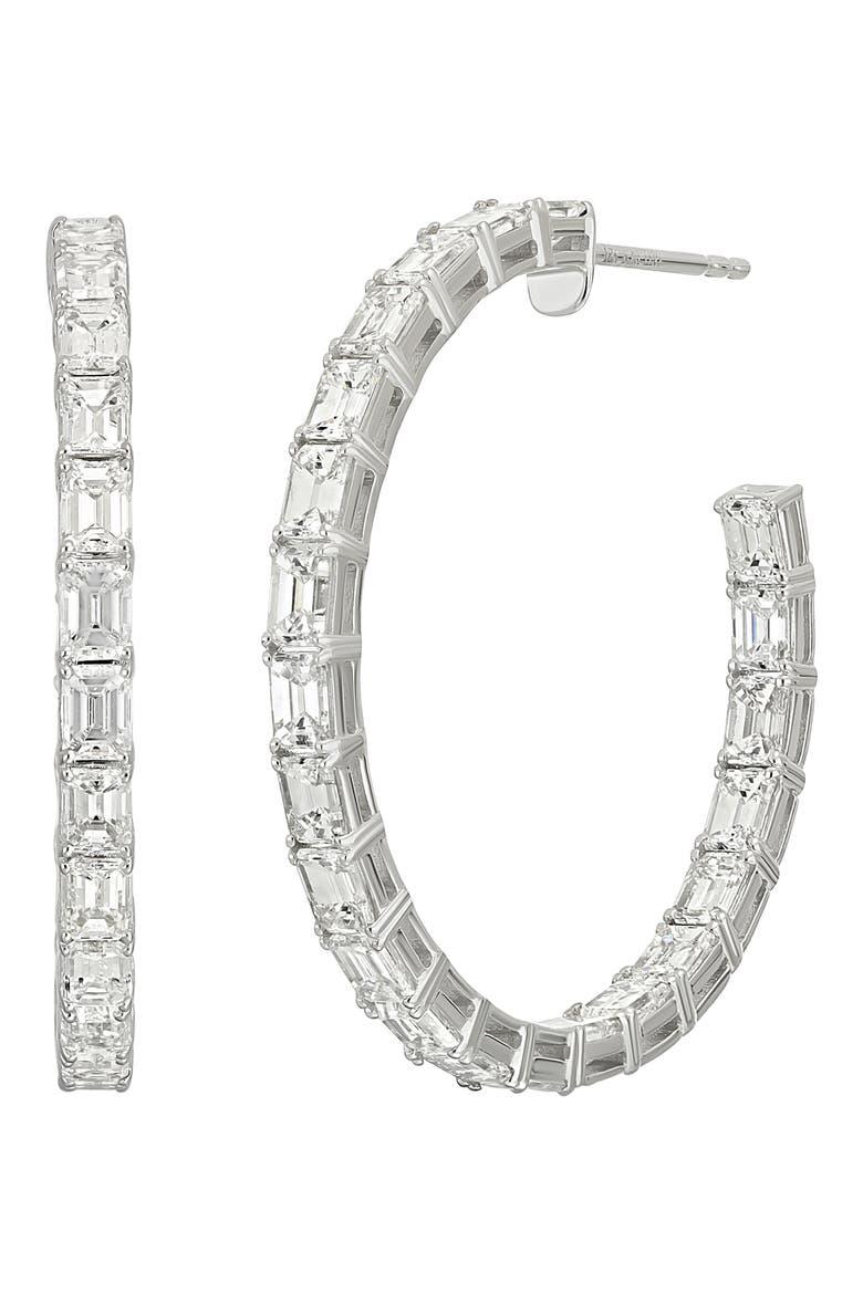 Gatsby Diamond Inside Out Hoop Earrings (Nordstrom Exclusive), Main, color, 18K WHITE GOLD