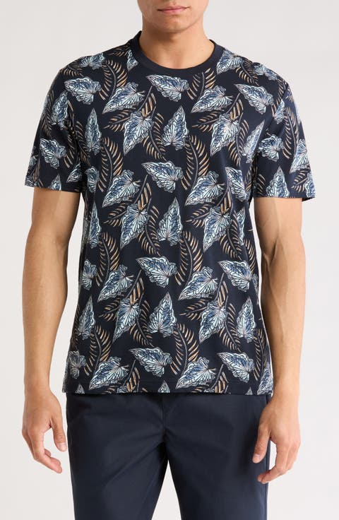 Leaves Cotton Jersey T-Shirt