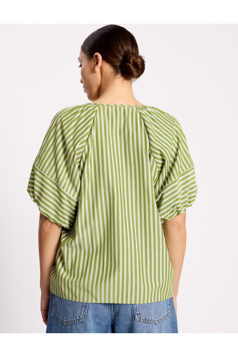 Green Stripe Lantern Top, Alternate, color, Green