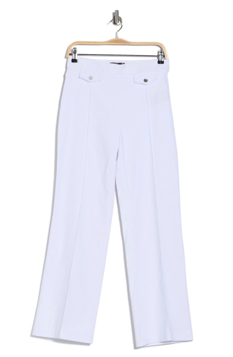 Nicole Miller Nikki Pleat Stretch Pants, Main, color, Brilliant White