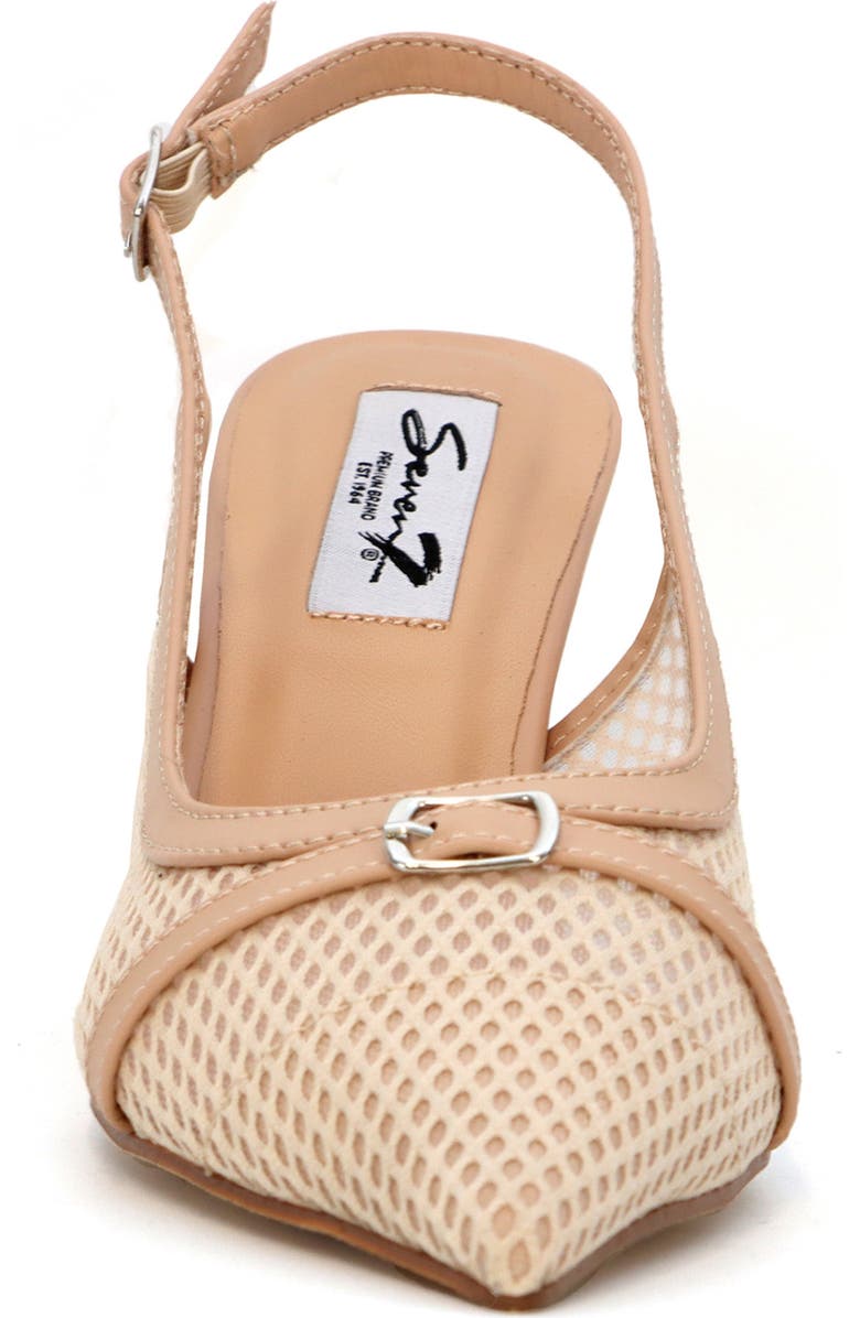 Seven7 Mesh Pointed Toe Slingback Pump, Alternate, color, Beige