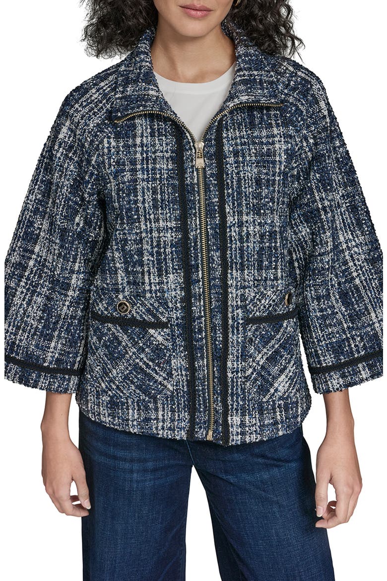 Tweed Capelet, Alternate, color, BLUE MULTI