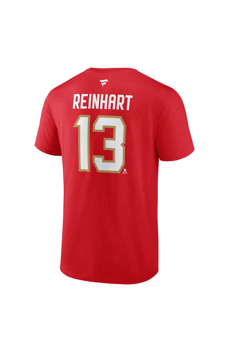 FANATICS Men's Fanatics Sam Reinhart Red Florida Panthers Authentic Stack Name & Number T-Shirt, Alternate, color, 