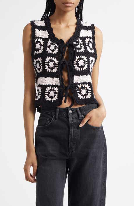 Ganni Organic Cotton Crochet Vest