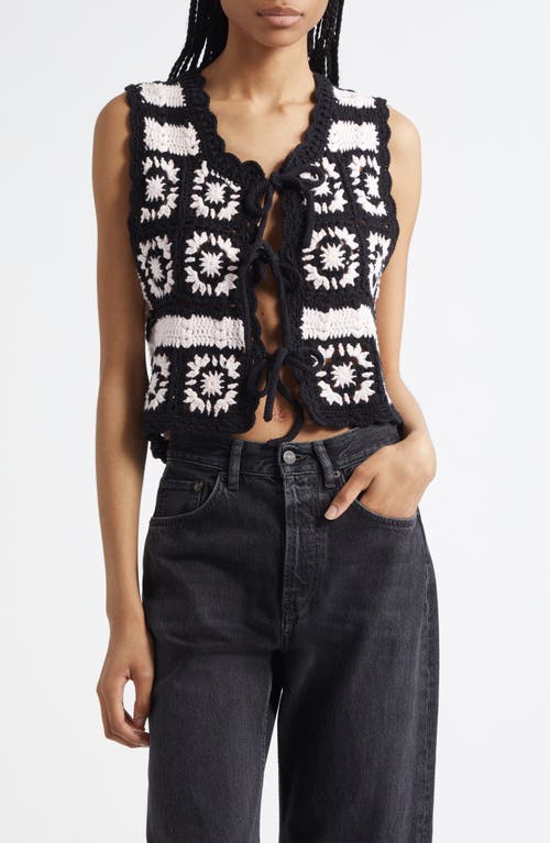Ganni Crocheted Organic Cotton Cardigan
