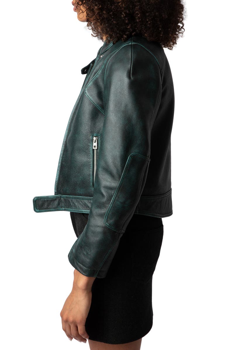 Zadig & Voltaire Loupa Leather Jacket, Alternate, color, 