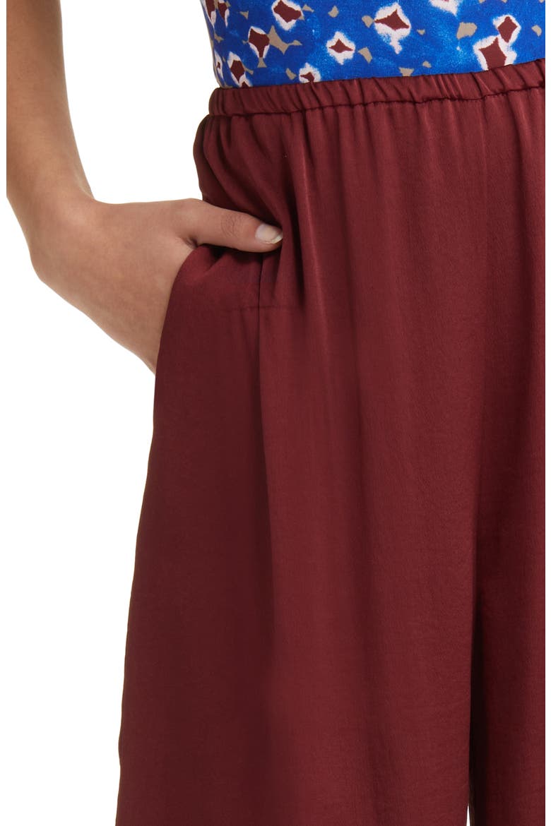 Wide Leg Satin Pants, Alternate, color, RED GRAPE