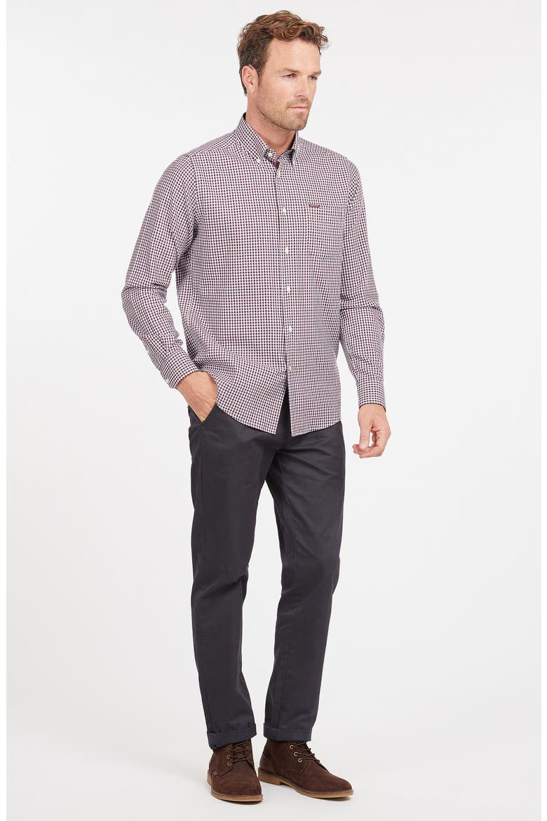 Padshaw Check Button-Down Shirt, Alternate, color, RICH RED