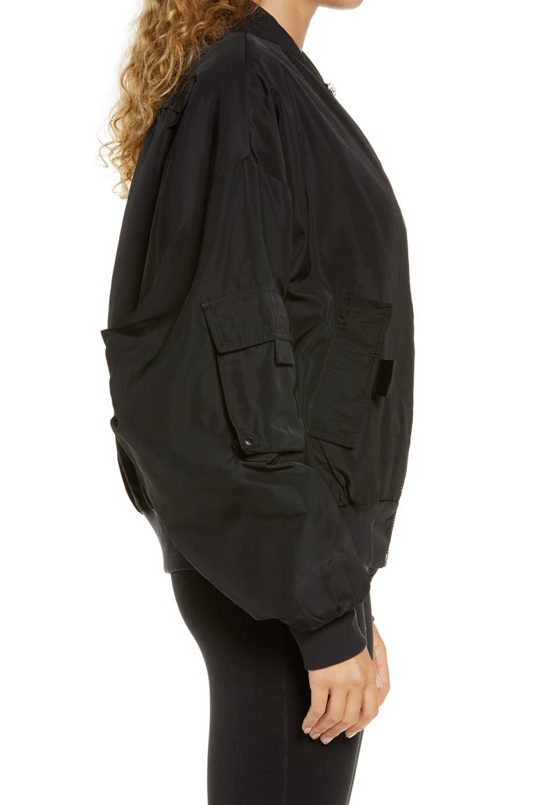 It Girl Bomber Jacket, Alternate, color, BLACK