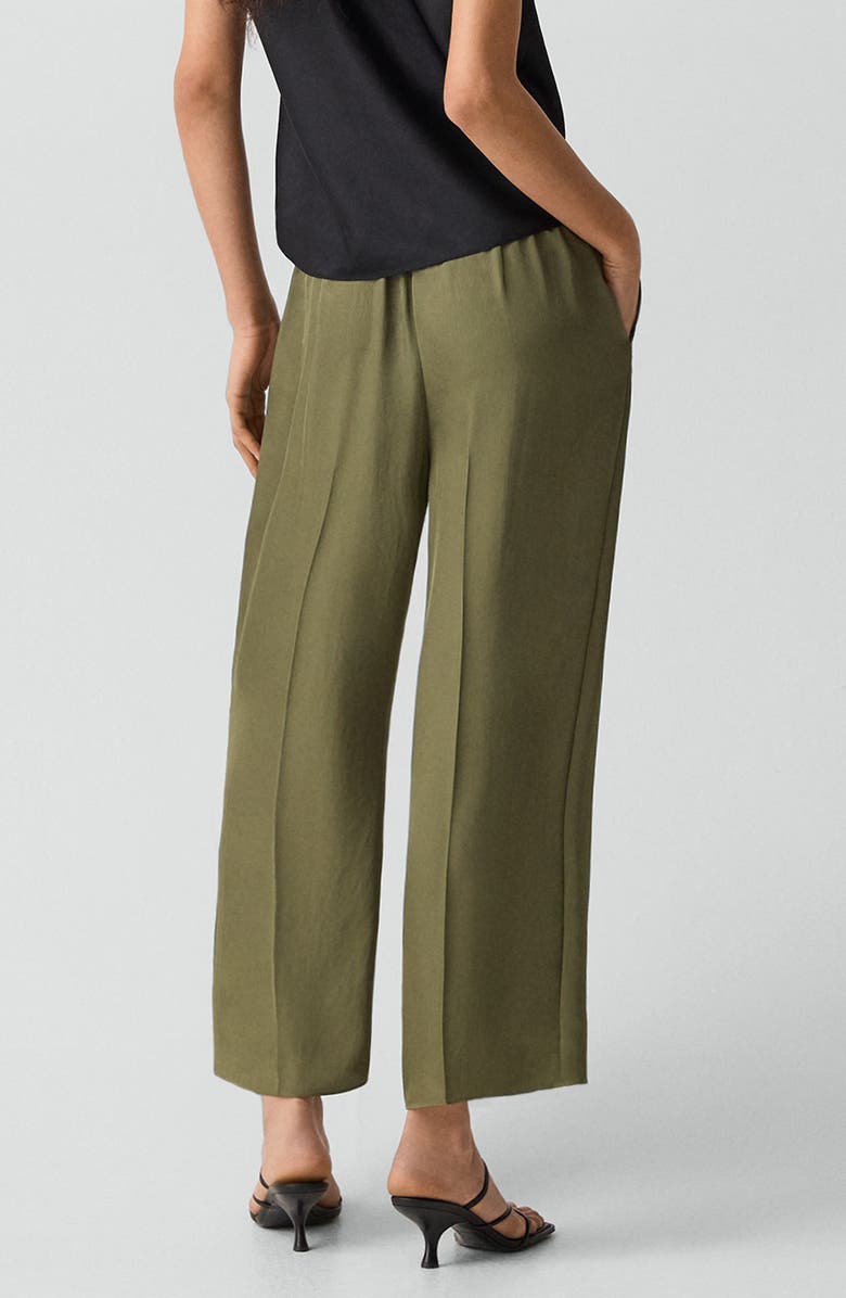 Theory Wide Leg Crop Pants, Alternate, color, Forest Moss