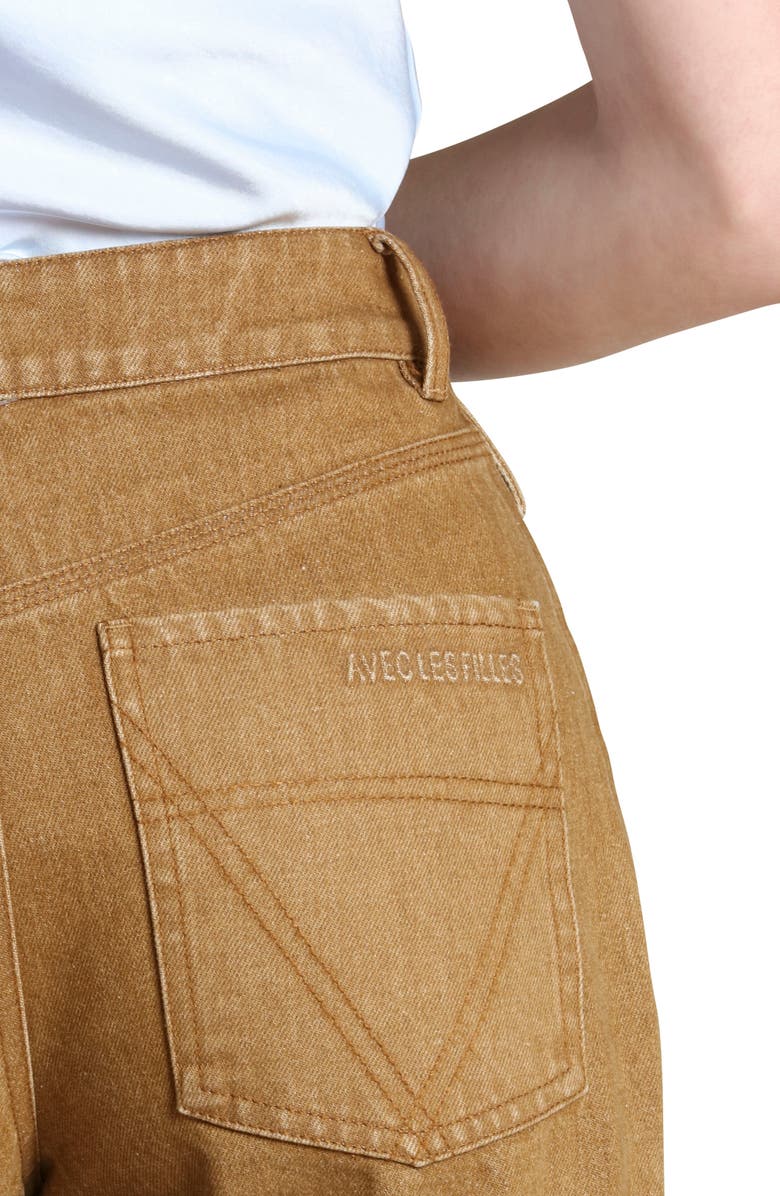 Avec Les Filles Patch Pocket Flare Jeans, Alternate, color, Camel
