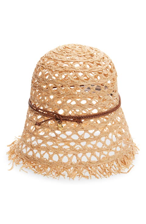Cutout Straw Bucket Hat