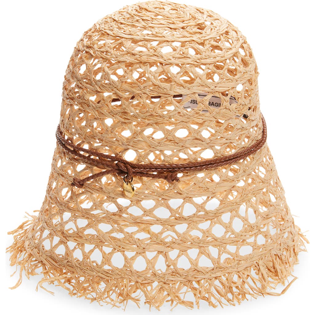 Ruslan Baginskiy Cutout Straw Bucket Hat In Brown