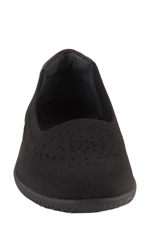David Tate Italy Knit Ballet Flat In Black Fabric