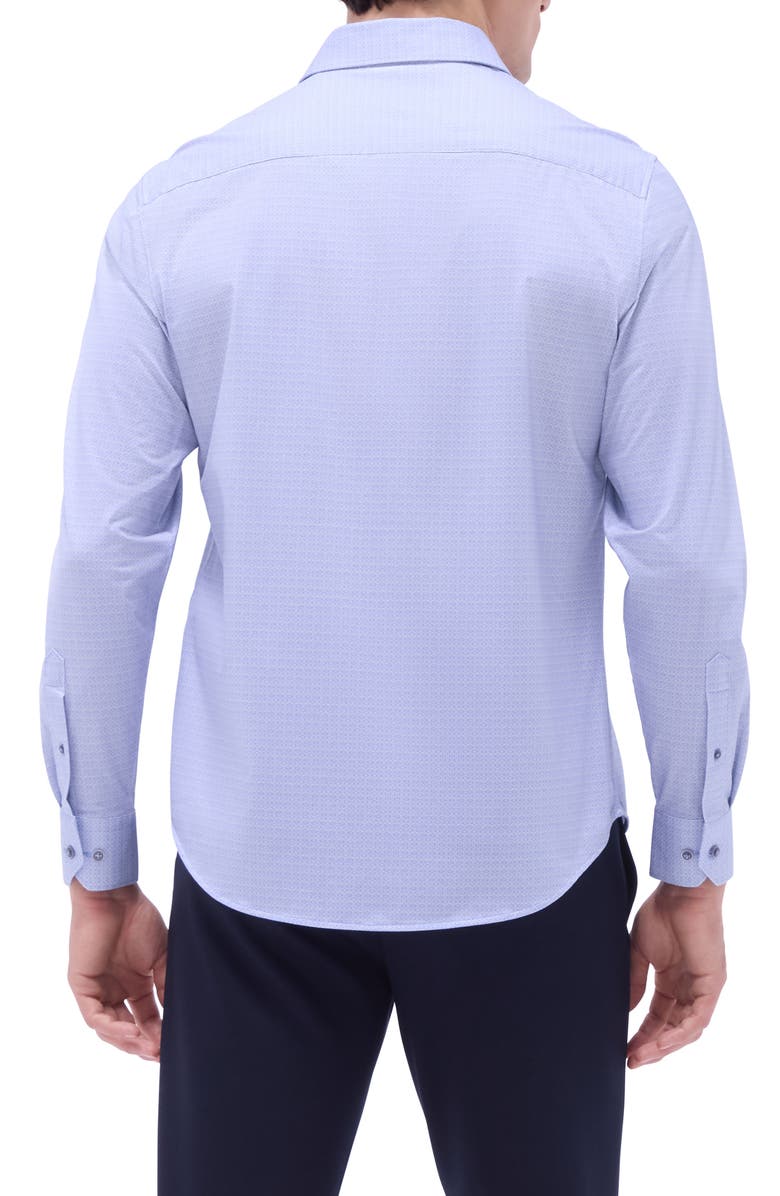 Bugatchi James OoohCotton<sup>®</sup> Geo Print Button-Up Shirt, Alternate, color, Air Blue