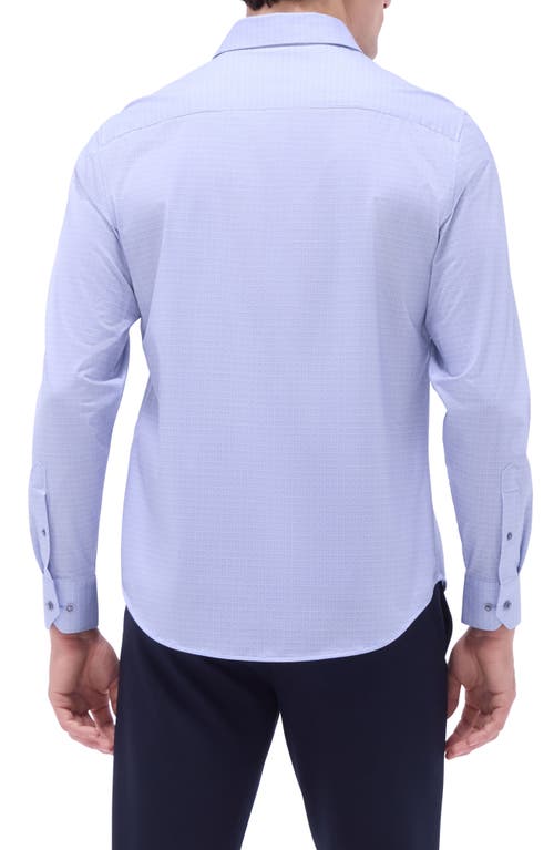 Bugatchi James Ooohcotton® Geo Print Button-up Shirt In Air Blue