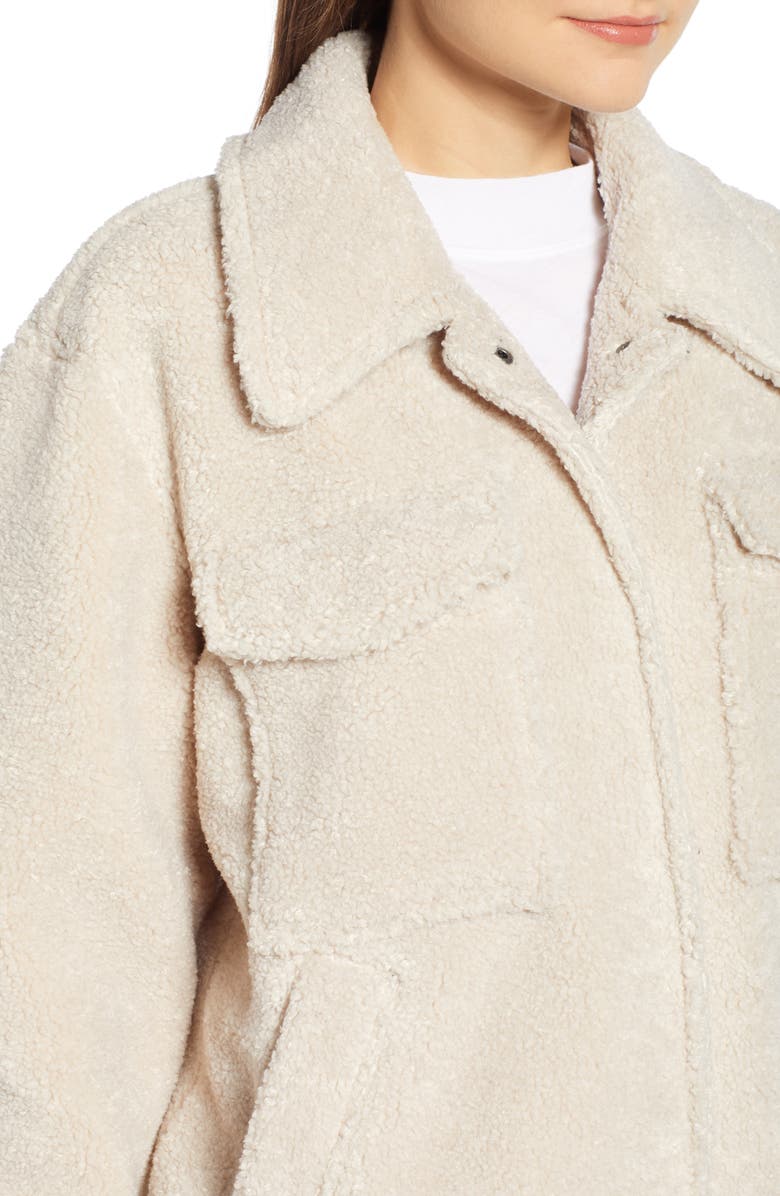 Something Navy Faux Shearling Jacket, Alternate, color,