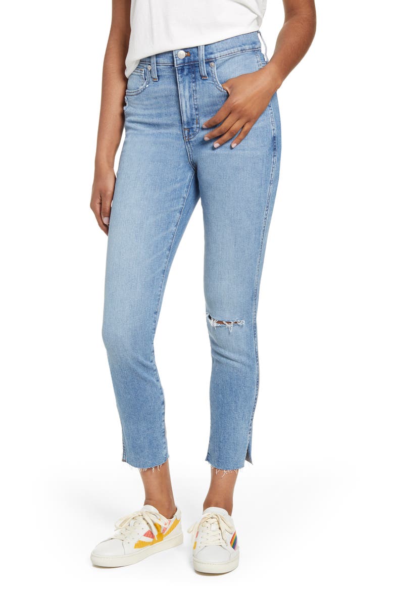 Ripped 10-Inch High Waist Crop Skinny Jeans, Main, color, EMERY WASH