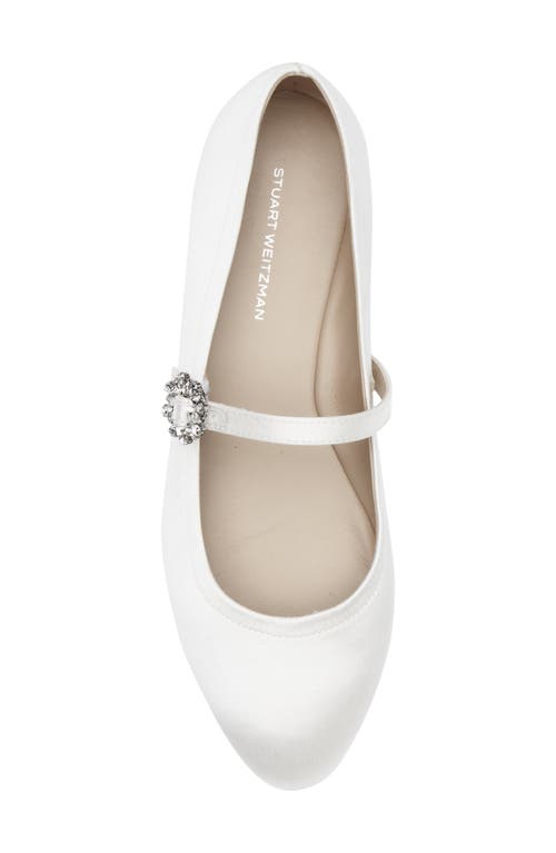 Stuart Weitzman Aura Mary Jane Flat In White