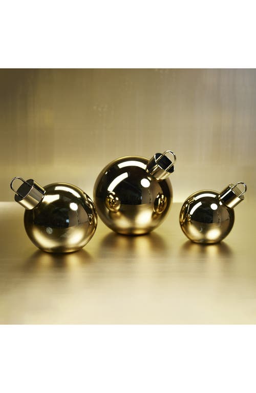 Zodax Led Lighted Oversized Tabletop Glass Ball Ornament In Gold