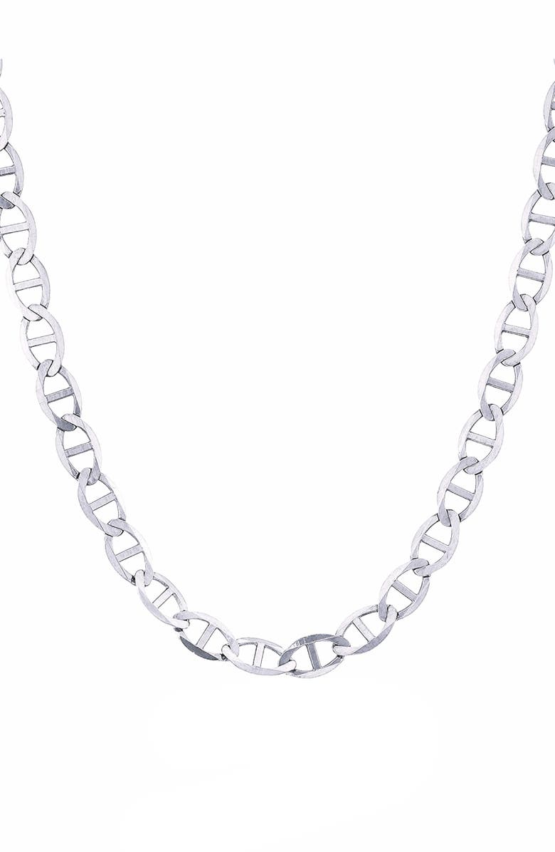 BEST SILVER Flat Mariner Chain Necklace, Main, color,