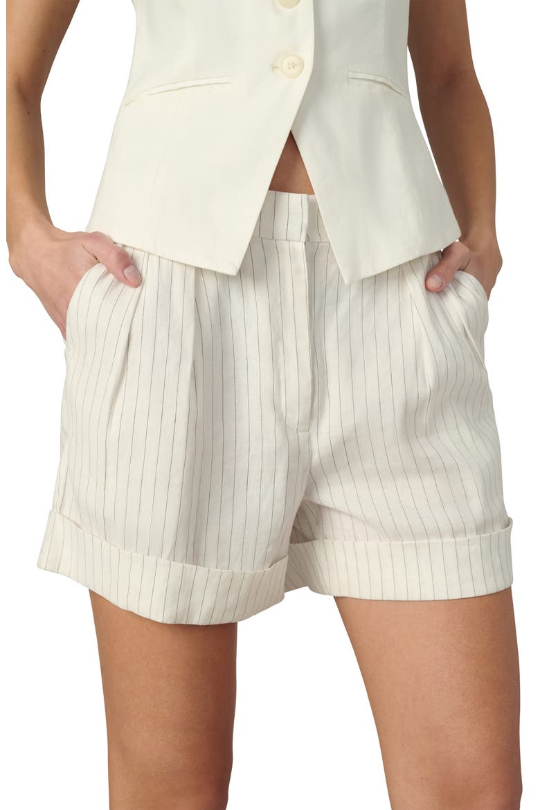 The Brody Tailored Shorts, Alternate, color, CREAM LINEN/BLACK