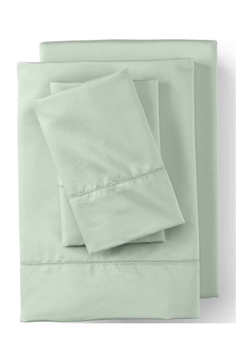 Lands' End 700 Thread Count Luxe Sateen Egyptian Cotton No Iron Bed Sheet Set, Main, color, Soft Sage