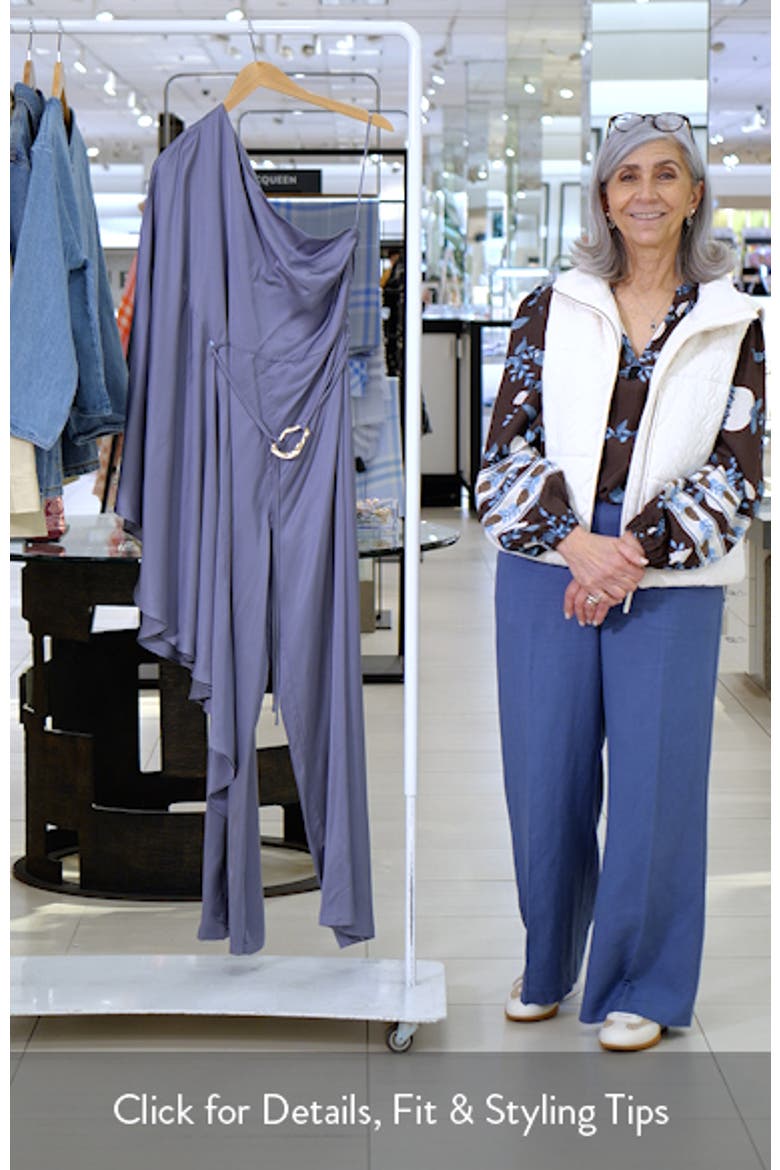 Drapey Asymmetric One-Shoulder Jumpsuit video