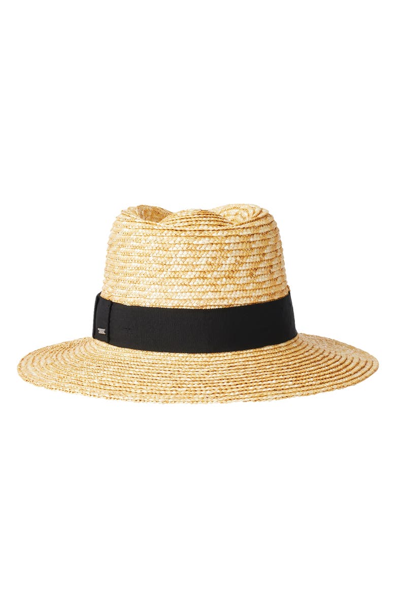 Brixton Joanna Straw Short Brim Fedora, Alternate, color, 