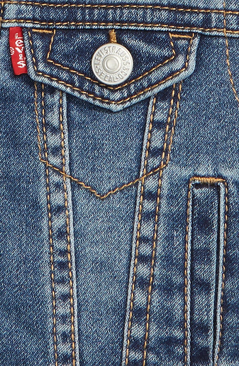 Levi's<sup>®</sup> Indigo Hooded Trucker Jacket, Alternate, color, Vintage Waters