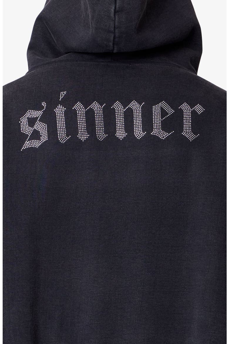 Saints & Sinners Embellished Hoodie, Alternate, color, BLACK
