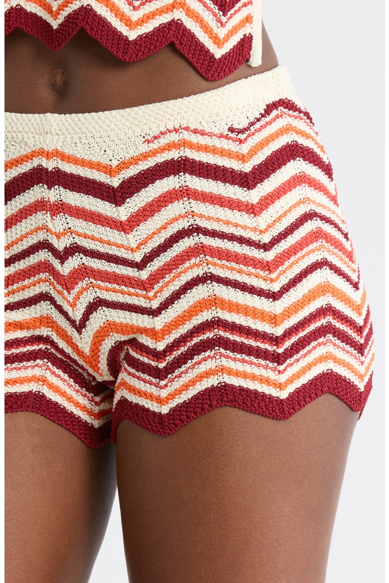 Chevron Knit Cover-Up Microshorts, Alternate, color, TOFFEE TWIST