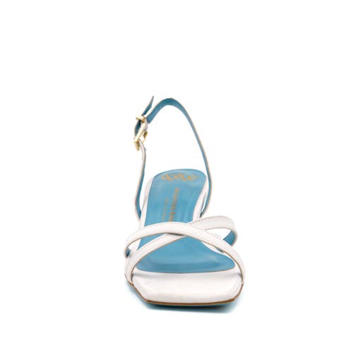 Valentina Rangoni Vulcano Halter Satin Sandal In Bianco Rosso