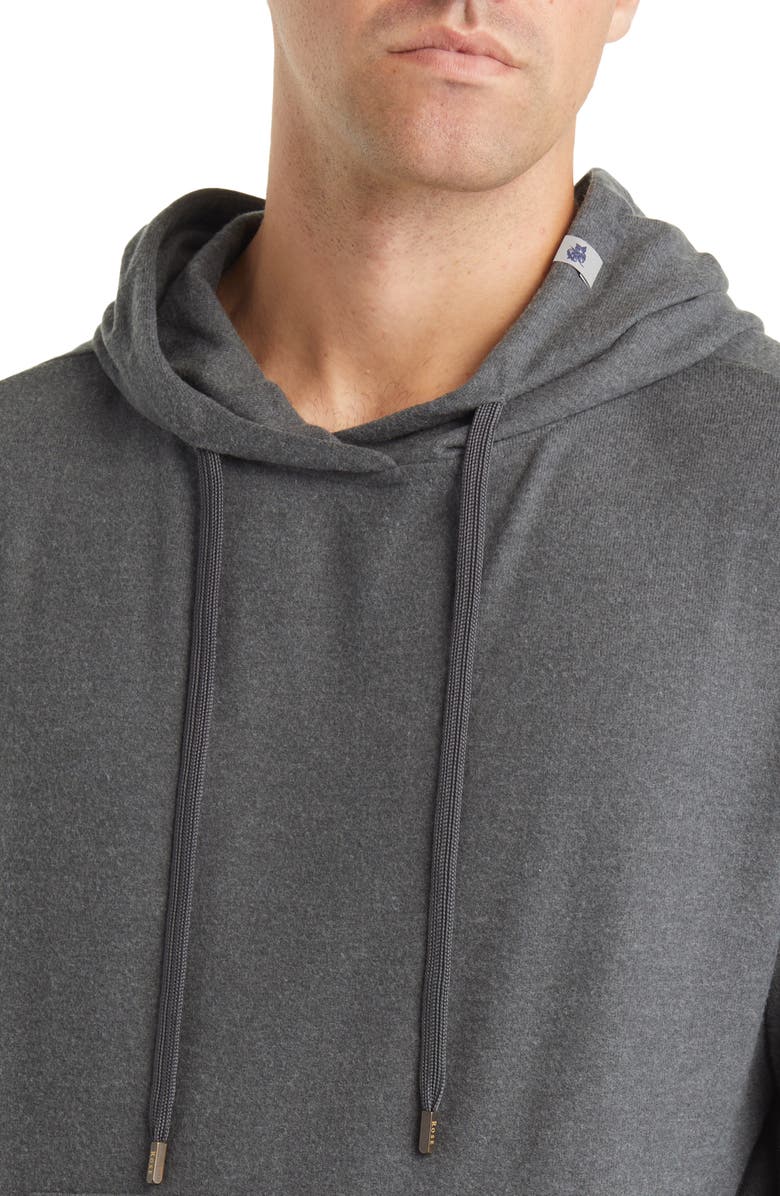 Stone Rose Brushed Jersey Hoodie, Alternate, color, Charcoal