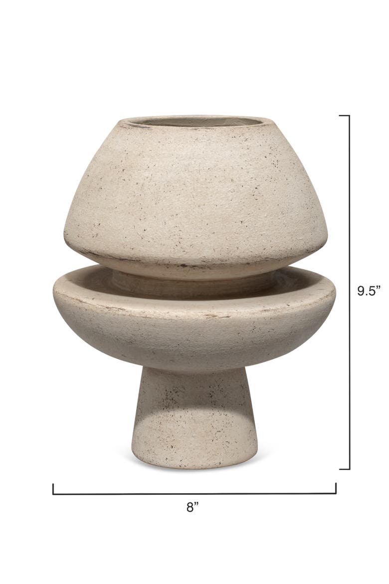 Foundation Decorative Ceramic Vase, Cream, Alternate, color, Cream
