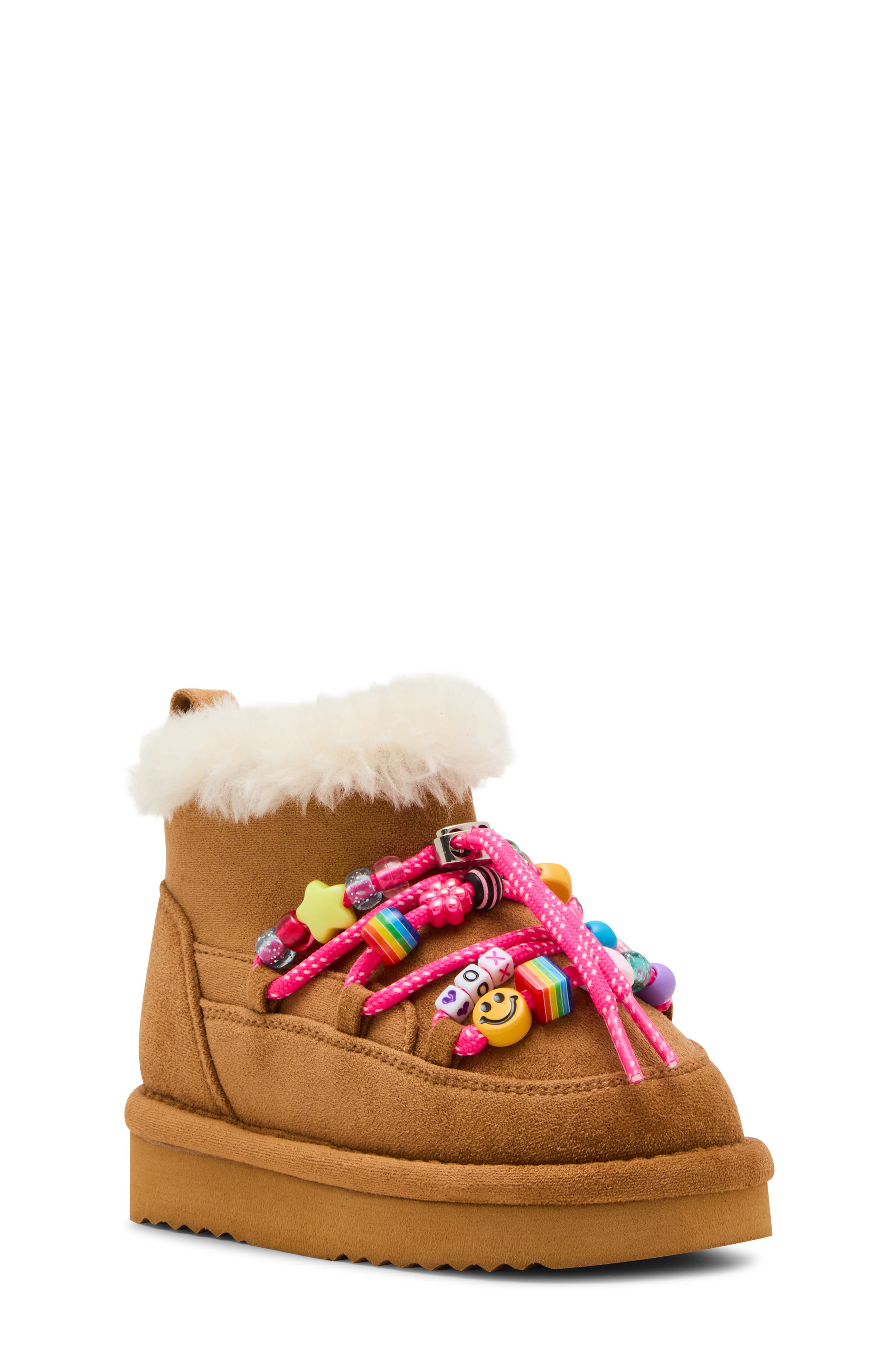 Steve Madden Kids' TGlazer Faux Fur Lined Boot, Main, color, Cognac