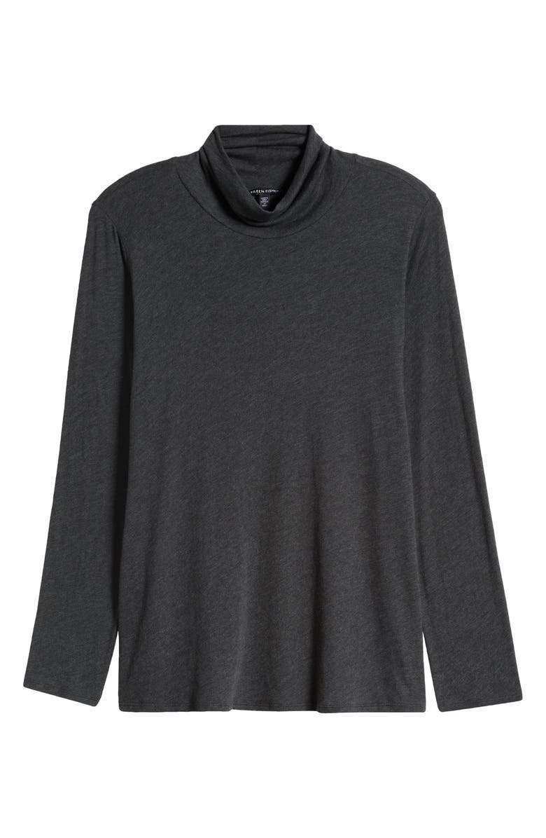 Eileen Fisher Long Sleeve Turtleneck Top, Alternate, color, Charcoal