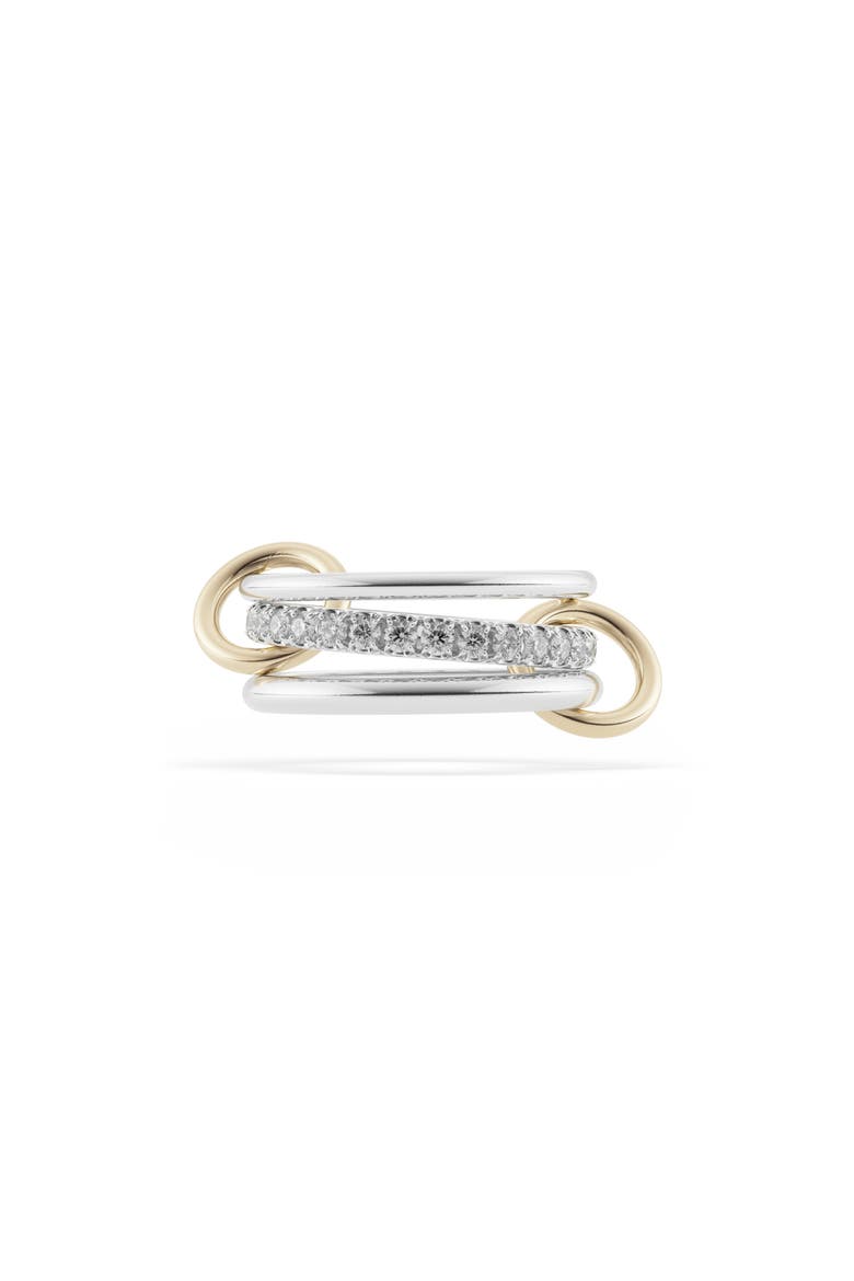 Petunia Diamond Link Ring, Main, color, SILVER