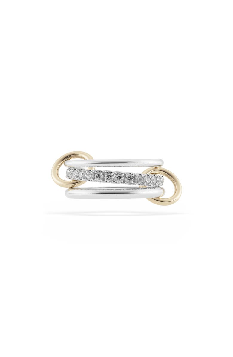 Spinelli Kilcollin Petunia Diamond Link Ring, Main, color, Silver