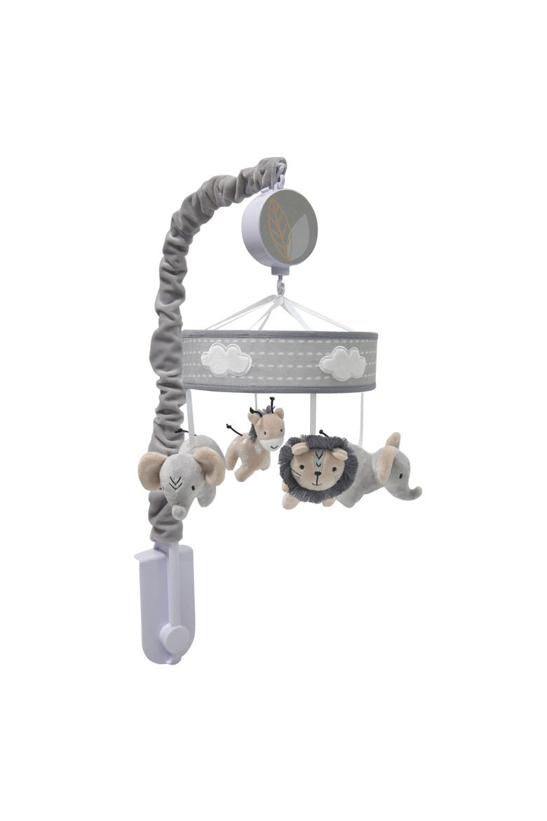 Jungle Safari Elephant/Lion/Giraffe Musical Baby Crib Mobile Toy, Alternate, color, Gray