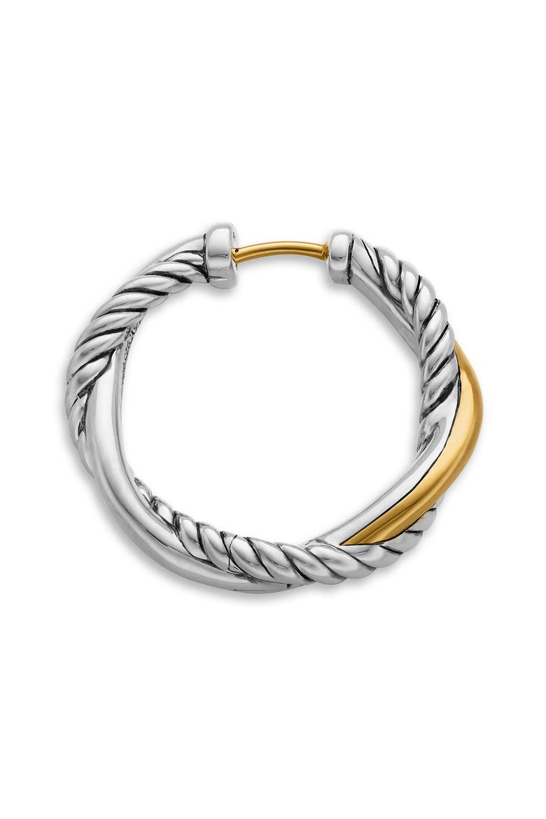 Petite Infinity Hoop Earrings in Sterling Silver with 14K Yellow Gold, Alternate, color, STERLING SILVER WITH 14K GOLD