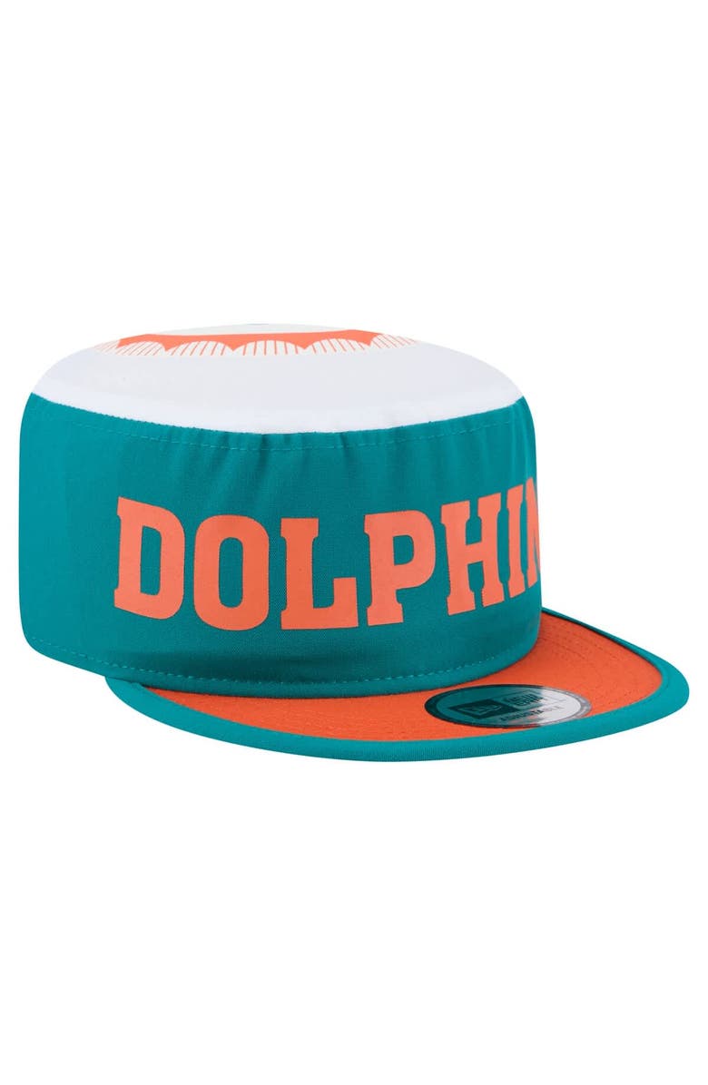 New Era Men's New Era Aqua Miami Dolphins Throwback Retro Painter Snapback Hat, Alternate, color, 
