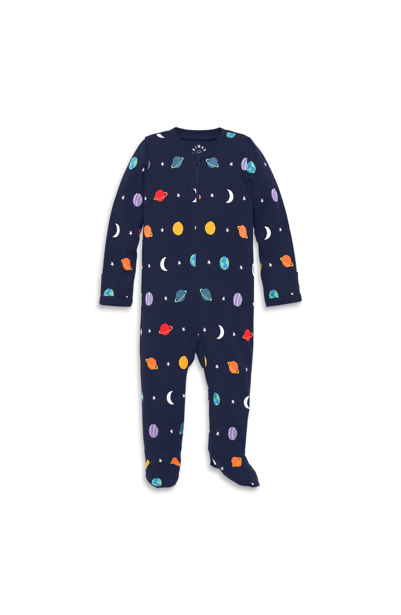 Primary Baby Organic Zip Footie in Rainbow Galaxy, Main, color, 