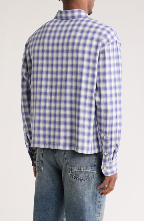Pacsun Spring Plaid Long Sleeve Cotton Button-up Shirt In Blue