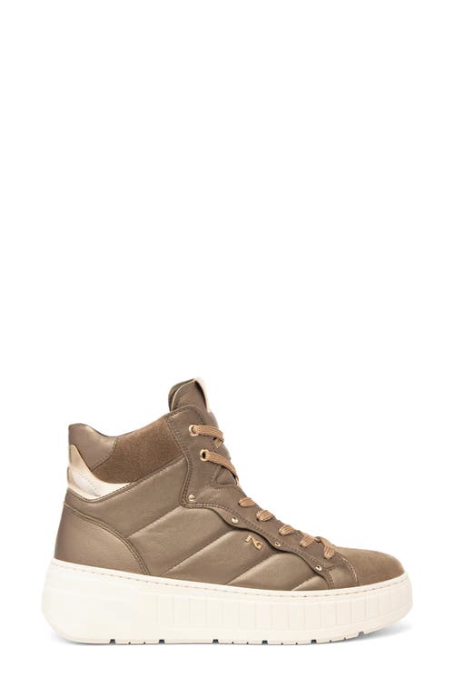Nerogiardini Quilted High Top Sneaker In Brown