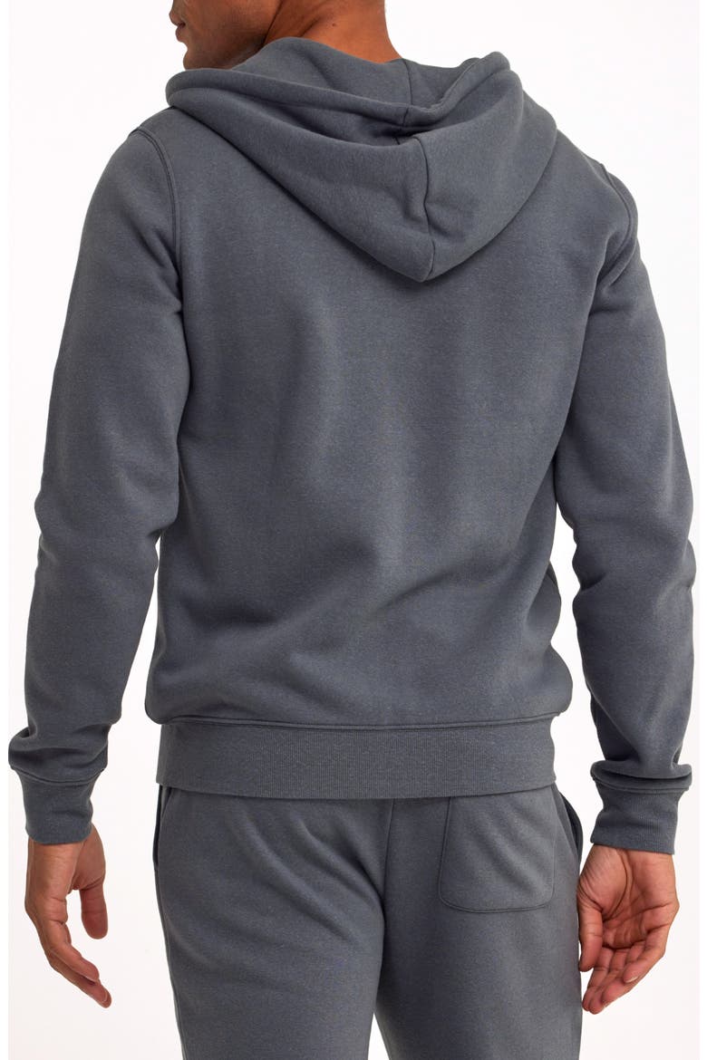 Trim Fit Heathered Fleece Zip Hoodie, Alternate, color, RAINDROP