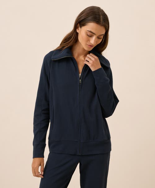 Pact Organic Cotton Cloudknit Zip Jacket In Multi